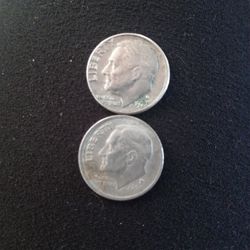 Two Roosevelt Dimes 1977