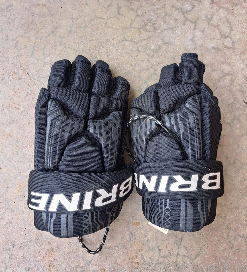 Brine Lacrosse Gloves Black/Gray  - Gently Used