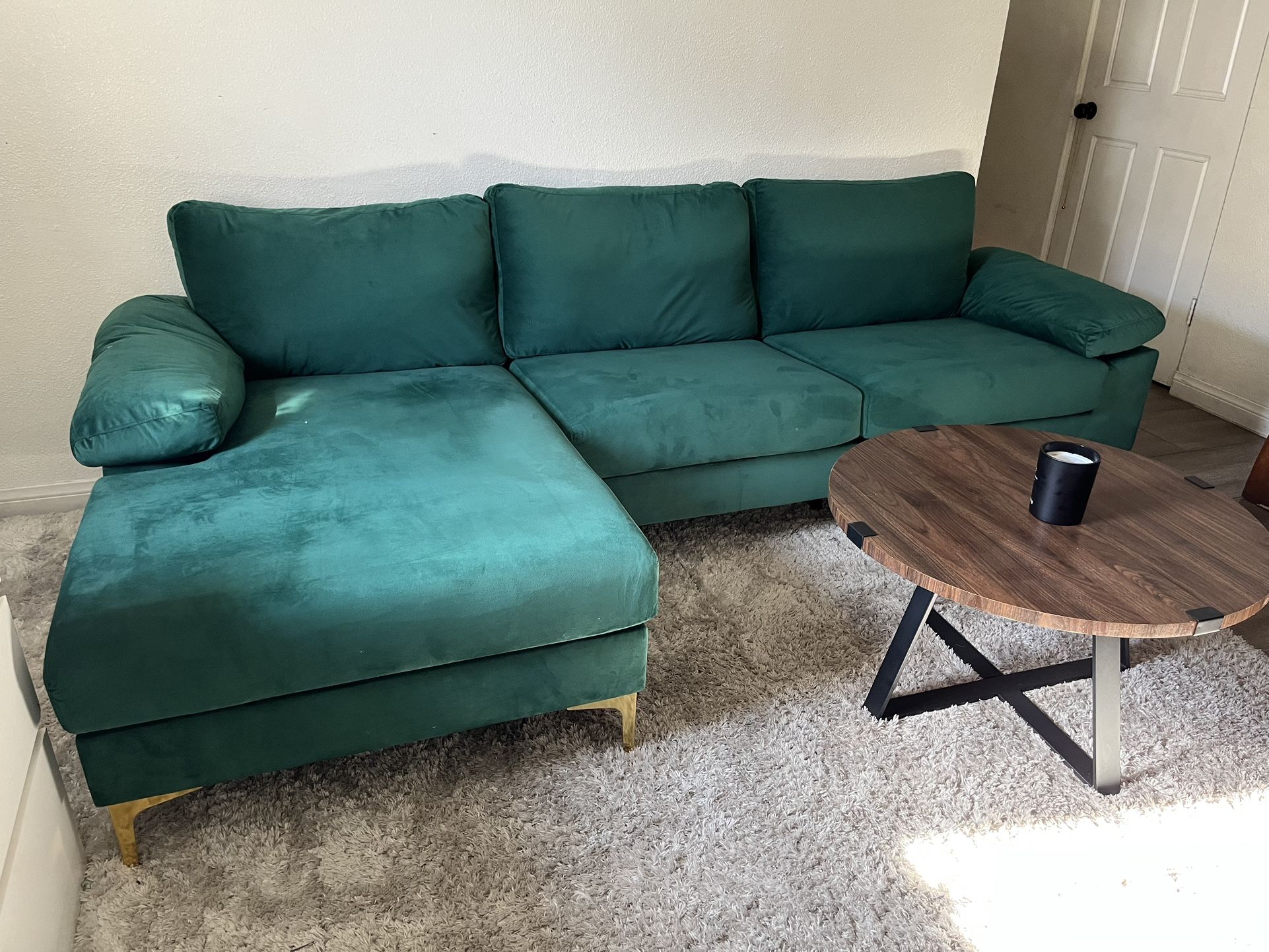 Modern Boho Retro Sectional Sofa W/ Chaise LIKE NEW