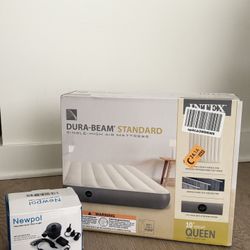 Intex Dura-Beam Queen Air Mattress with Built-in Pump 