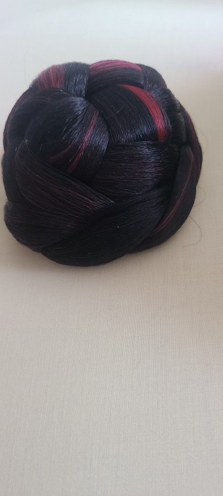 Black/Burgundy Hair Bun For Sale.....