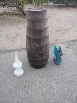 Tall Wood Stand with Statues