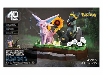 4D Build Pokémon Espeon & Umbreon 3D Puzzle Model Kit 452pc Display
