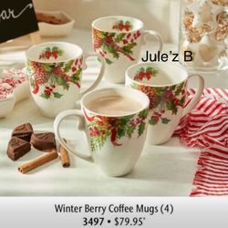 Set De 4 Tazas Navideñas Nuevas En Su Caja 