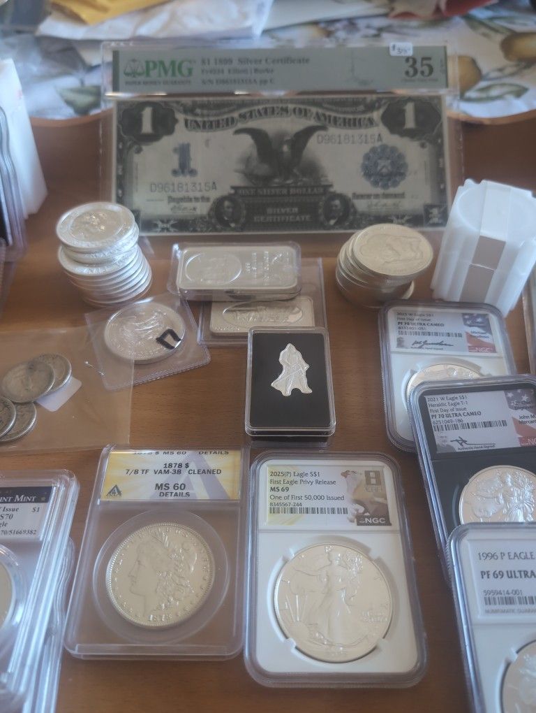 Silver Bullion $3 Over Spot, Higher And Lower Grade Silver Eagles, Bank Notes And A Lot More