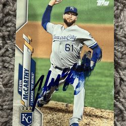 Kevin McCarthy Autographed Kansas City Royals Topps Baseball Card