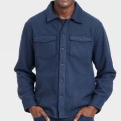 New Men's Long Sleeve Shirt Jacket - Goodfellow & Co™ Dark Blue M