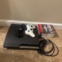 ps3 with games and controller 