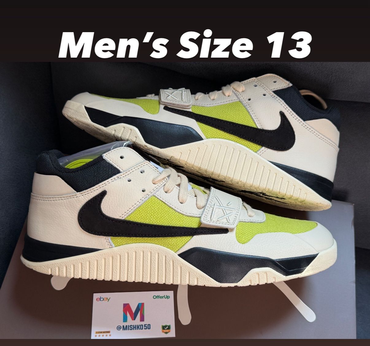Jordan Jumpman Jack TR Bright Cactus Travis Scott Men’s Size 13 Nike Air Jordan 1 Retro High OG Low Kobe 4 White Cement Grape 5 Ferrari 14 Off-White