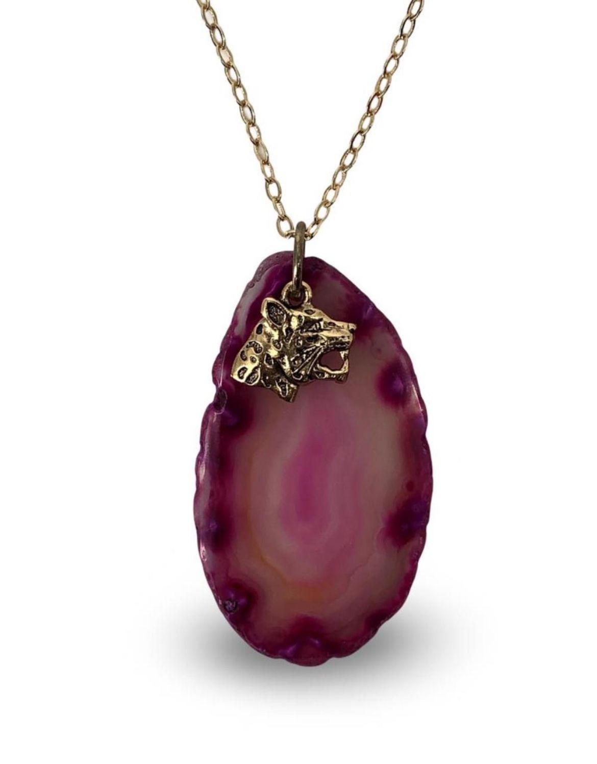 Jami Pink Agate Slice Necklace