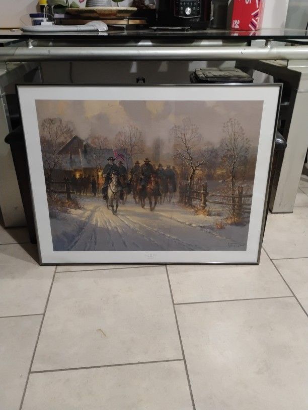 Lee And Longstreet Print By G Harvey With Certificate Of Authenticity