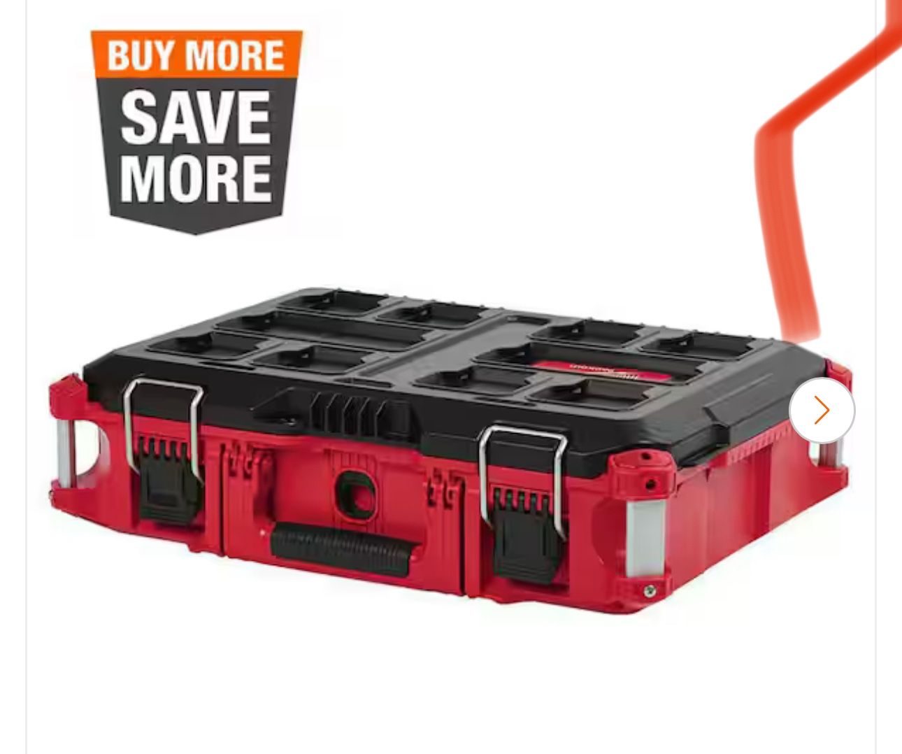 PACKOUT 22 in. Medium Red Tool Box with 75 lbs. Weight Capacity 