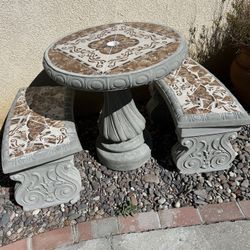 New Coffee Table With 2 Benches Made Out Of Cement Perfect Gift 🎁 