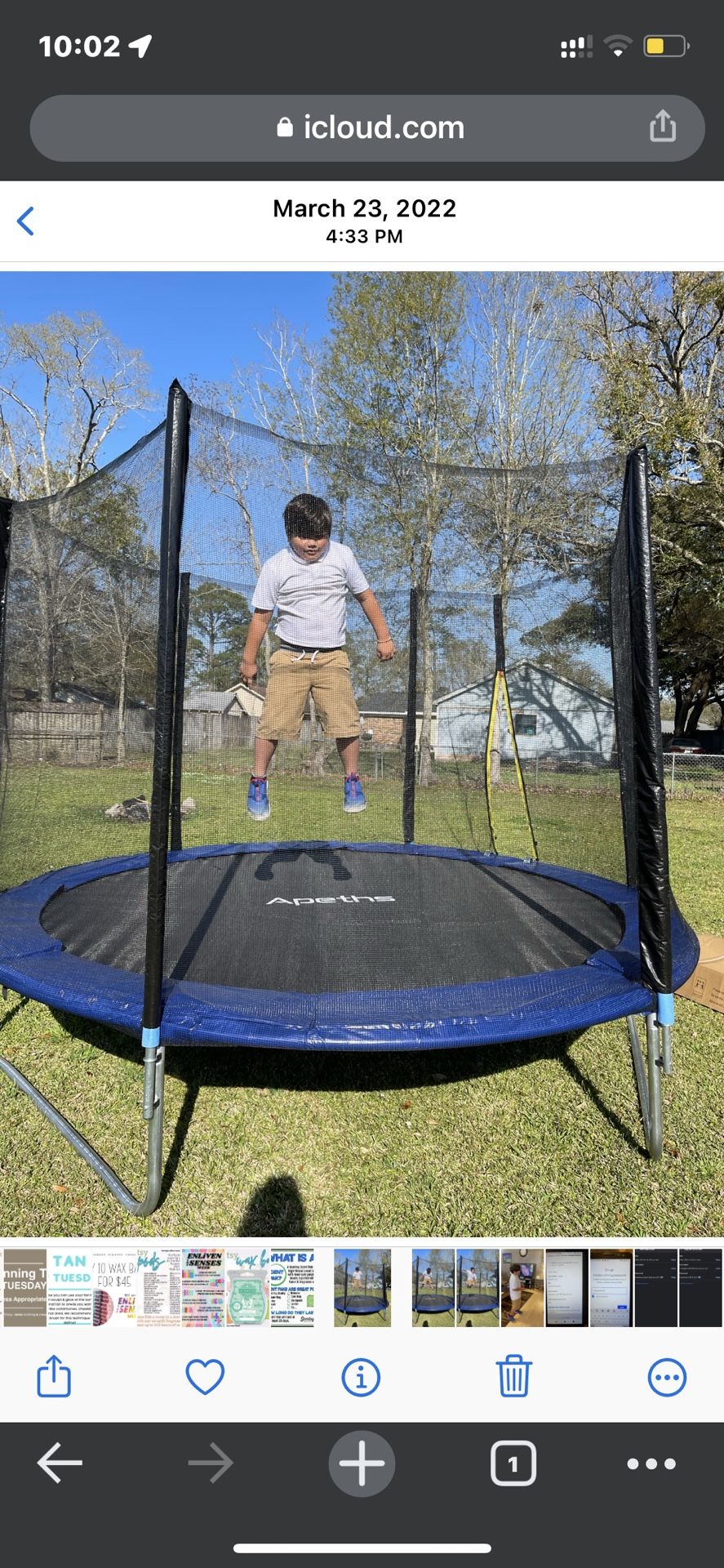 10ft Trampoline With Safety Net *New