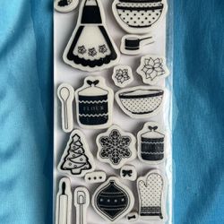 Martha Stewart Crafts 23 pcs Cling Rubber Stamps Baking - New