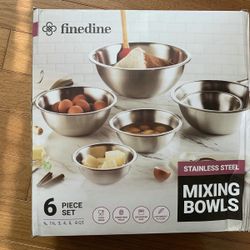 Finedine High Quality Stainless Steel 6 Mixing Bowls