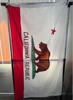 New California Nylon Flag w/Grommets 3” X 5 ft Made In USA