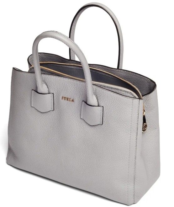 furla alba ladies large bag grey once leather tote 984364