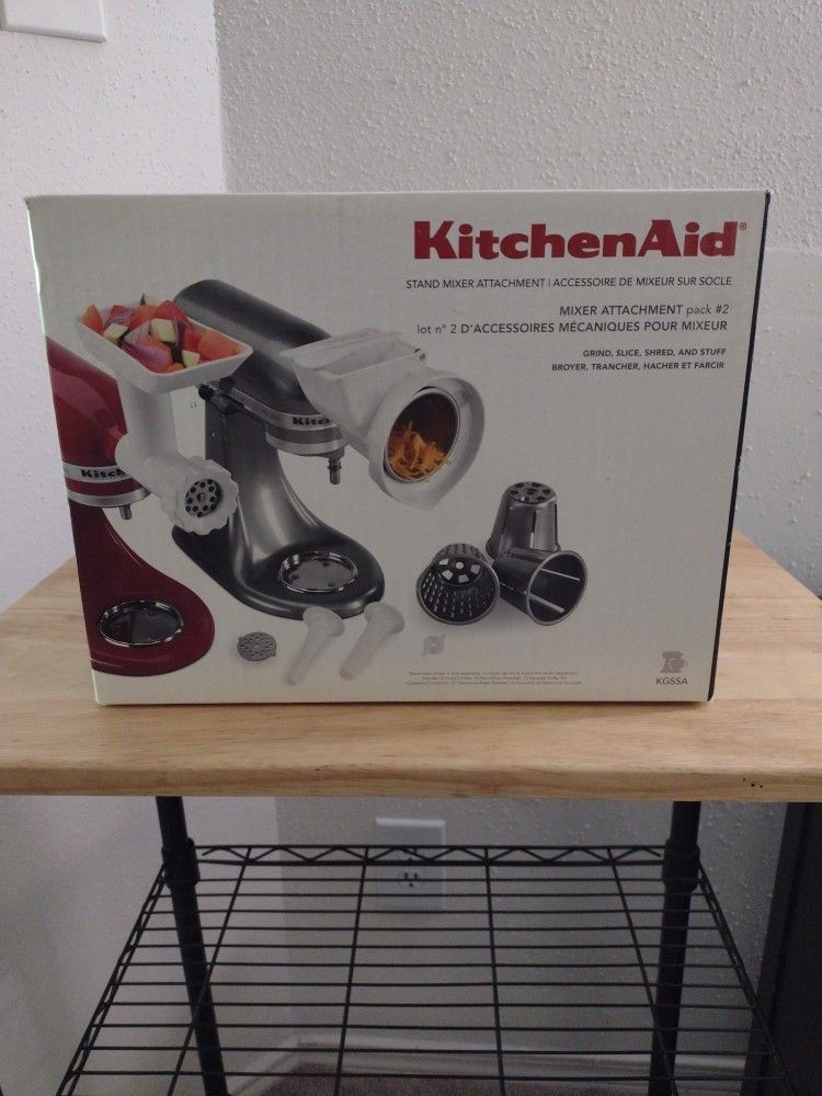 BRAND NEW KitchenAid Mixer Attachment Pack #2 ( Grind, Stuff, Slice, Shred)