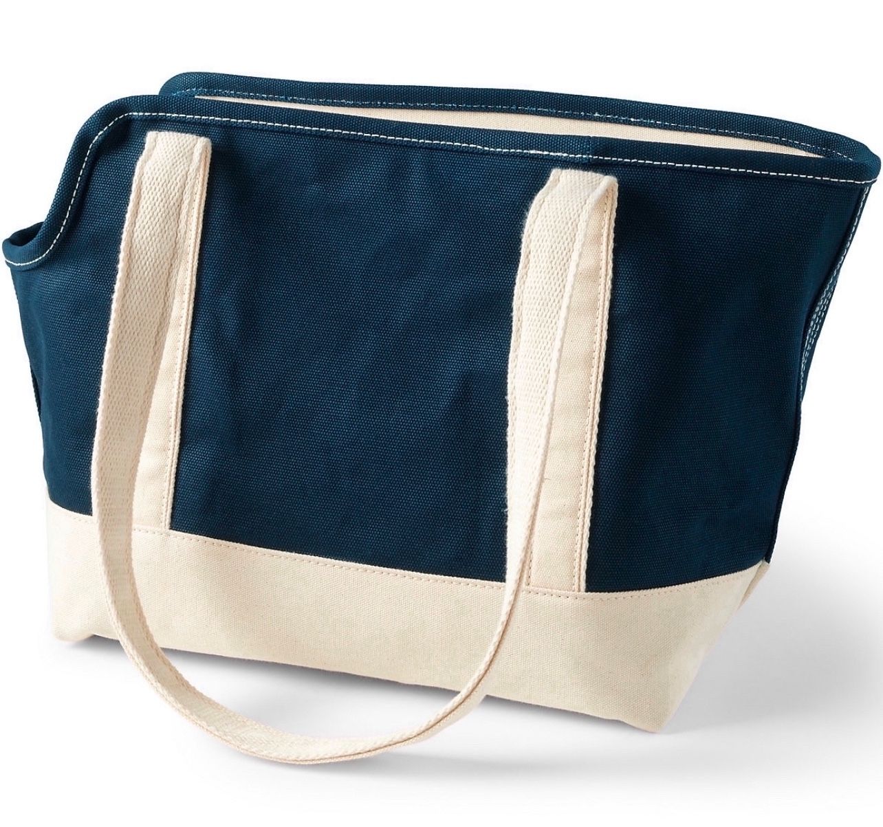 Lands’ End Canvas Tote Pet Carrier Color Radiant Navy/Natural Brand New