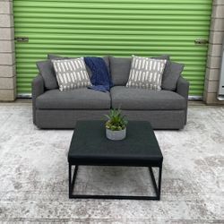 *Free Delivery* Gray Crate & Barrel Couch Sofa 3 Seater