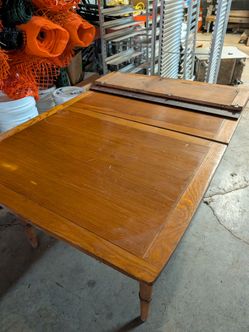 Vintage Wood Dining Table with Leaf