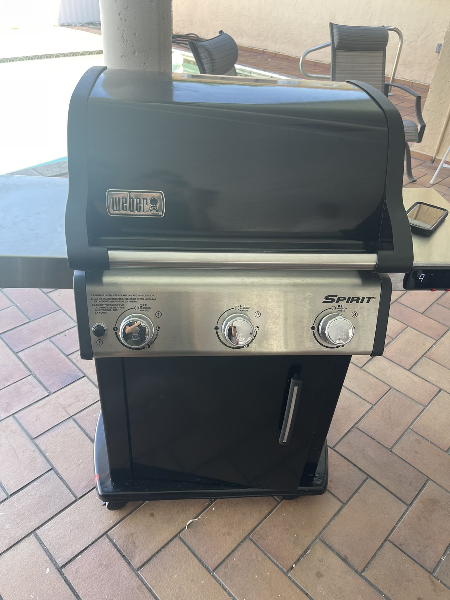 Weber Spirit Black Burner Liquid Propane Gas Grill