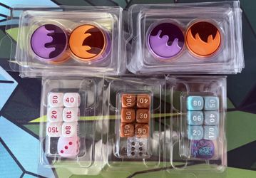 Pokémon ETB Dice & Coins – White Flare, Prismatic Evolution & Journey Together