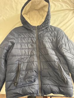Abercrombie Blue Puffer Jacket w/ Sherpa Hood