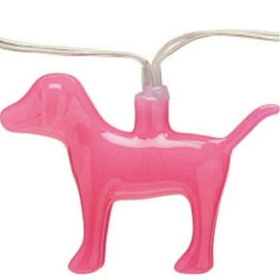 Victoria’s Secret PINK 3D Dog String Lights Plastic Battery Powered Rare NWOT