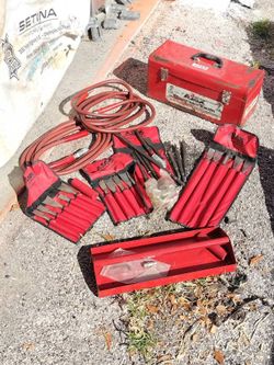 Ajax Air Pneumatic Chipping Chip Hammer Drill Bits Chisels + Air Lines