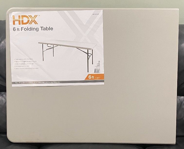 Hdx 6ft FOLDING TABLES NEW NEVER
