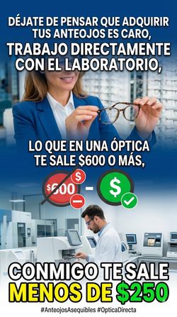 Vendedor de espejuelos con y sin receta medica