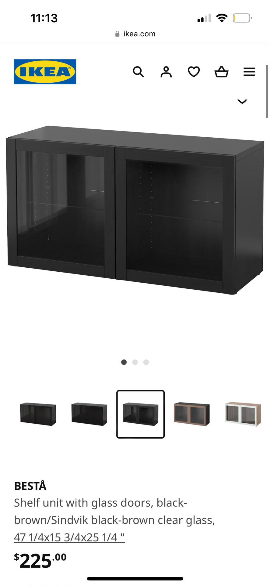 IKEA BESTA Shelf Unit With Glass 