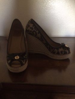 Leopard print Tory Burch Wedges