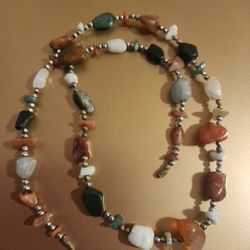 Vintage  Quartz Moss Agate Mixed Size Bead 