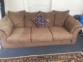 The couch is three