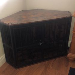 Rustic Dark Wood Style End Table Crate
