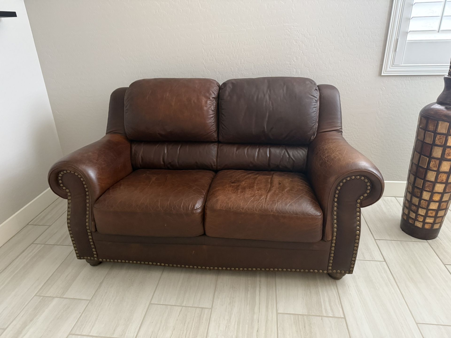 Leather Loveseat