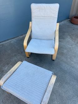 IKEA living room chair and footstool