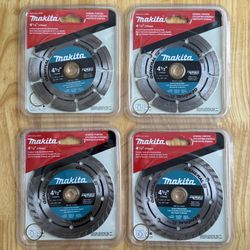 (New) MAKITA 4-1/2” GENERAL PURPOSE DIAMOND MASONRY BLADES