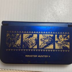 New Nintendo 3ds XL Blue Monster Hunter X Mod With 128gb SD Card, IPS Bottom