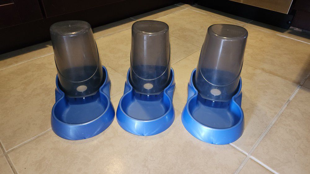 Three Automatic Pet Water Bowls