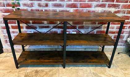 Rustic Entryway Console Table | 55" 3-Tier — Like New