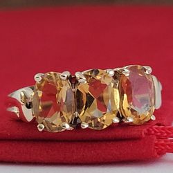❤️10k Size 6.75 Beautiful Solid Yellow Gold Citrine Gemstone Ring!/ Anillo de Oro con Citrinos! 👌🎁Post Tags: 10k 14k