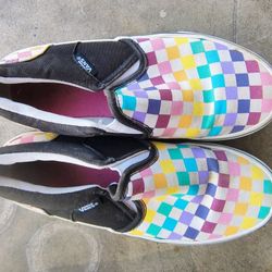 Girls Checkered Vans Size 3