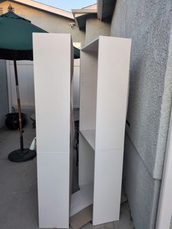 White Bookcase Shelving Unit Disassembled