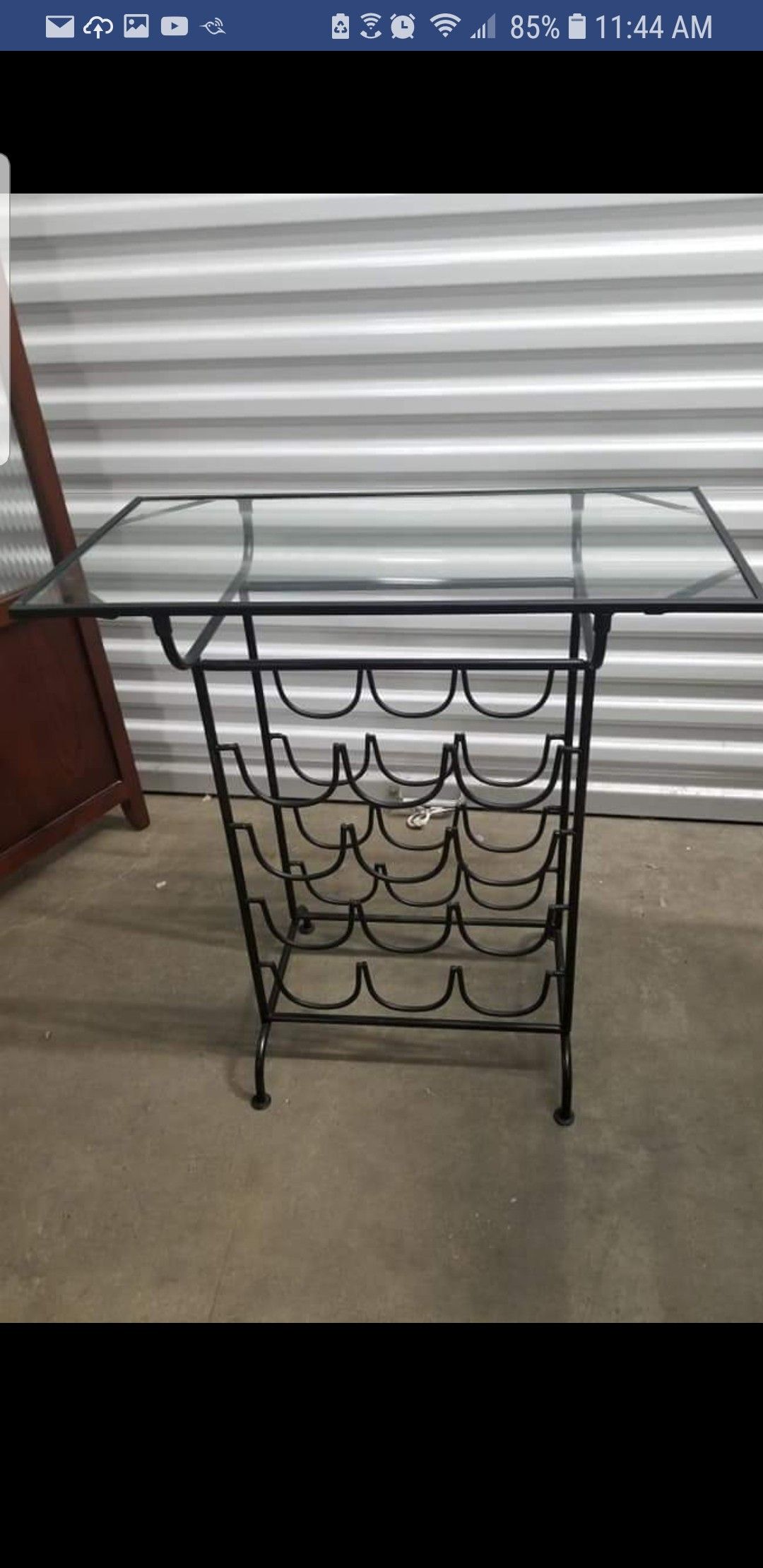 Decorative glass top wine rack