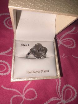 flower fine silver plated size 8