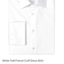 IKE BEHAR White Twill French Cuff Dress Shirt